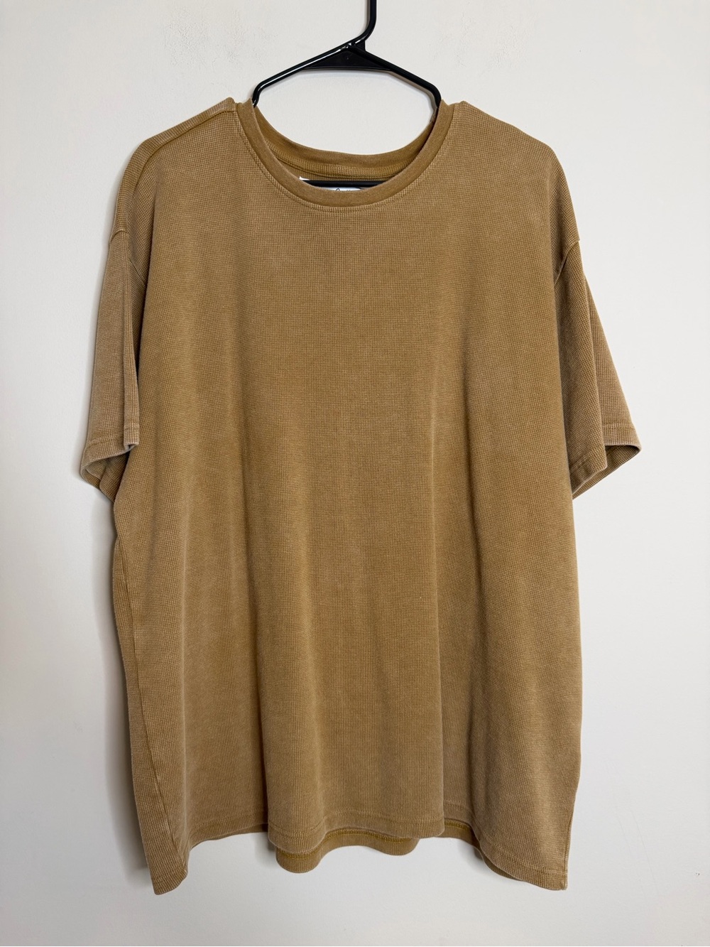 Lilly & Lottie Chelsea DeBoer Oversized Mustard Yellow Waffle T-Shirt Size XL